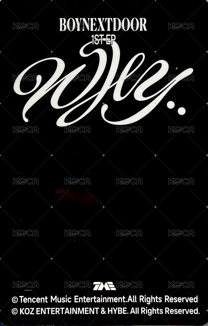 WHY.. QQ音樂 新專造型卡 星光卡 B 背面