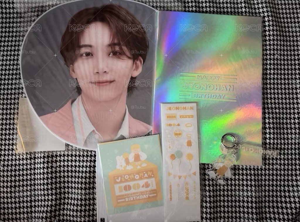 （現貨 整圖出）seventeen 淨漢扇子+生日禮吊飾 寫真 貼紙