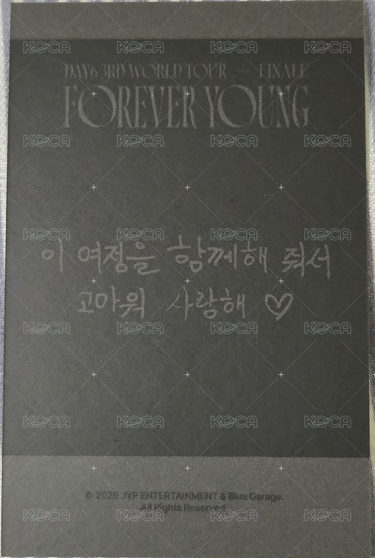 3rd世巡安可場 線下 滿額卡  背面