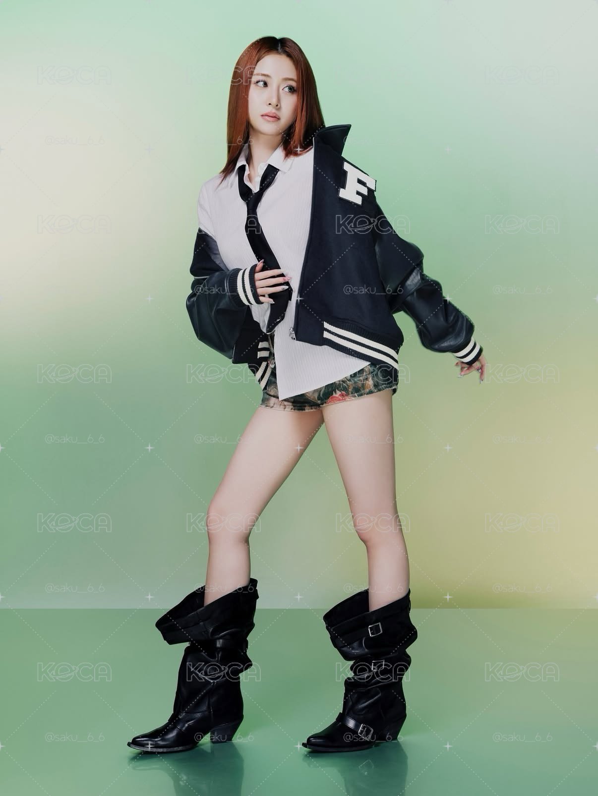 LE SSERAFIM x ZOZOTOWN 皮夾克 全新