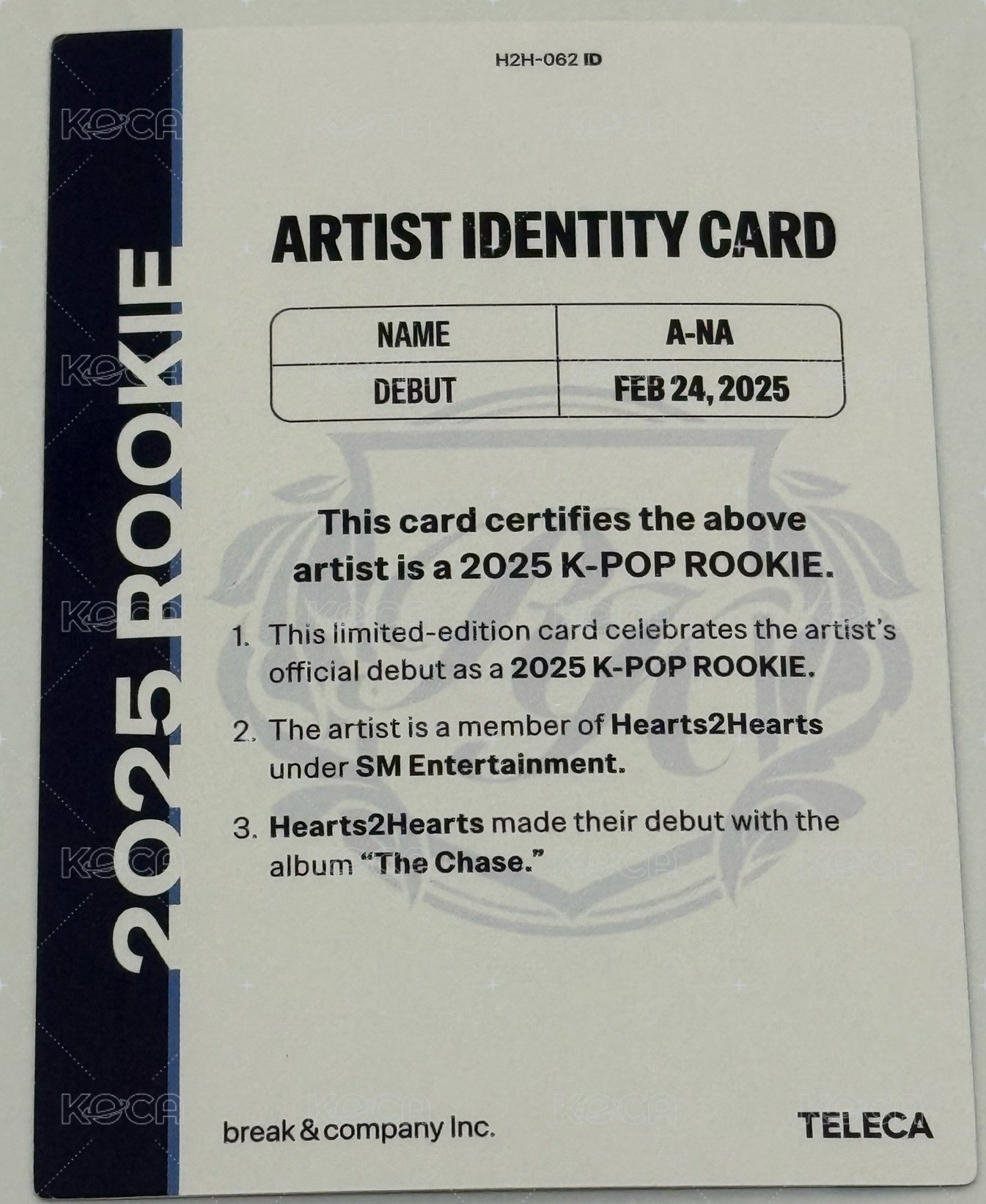 25新秀 Teleca 隨機卡 稀有卡 背面