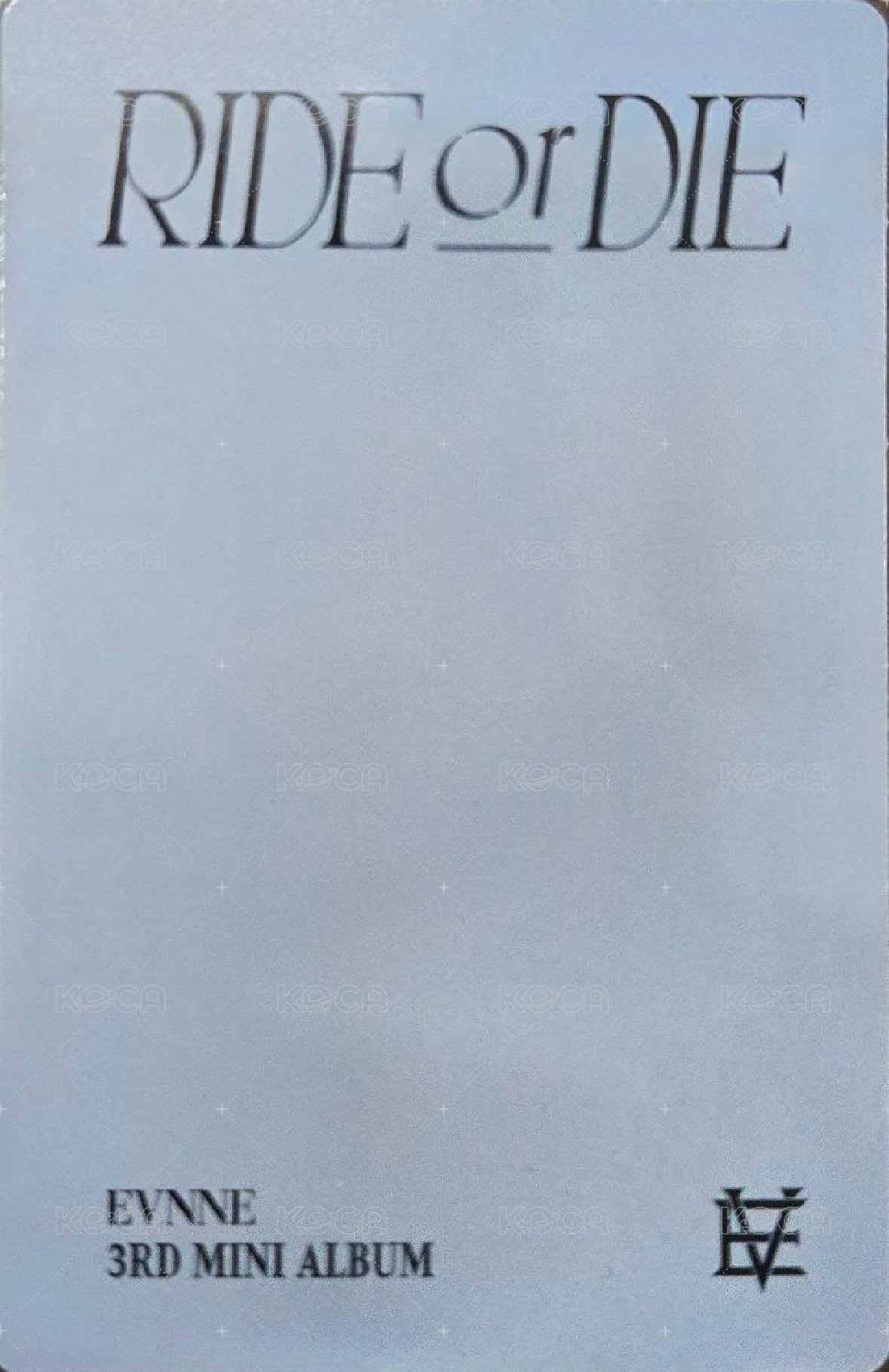 RIDE or DIE 專輯卡  背面