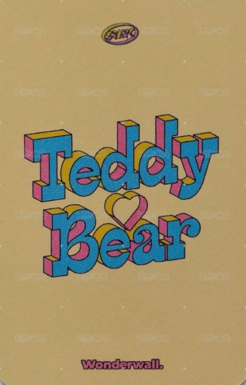 泰迪熊 wonderwall 幸運卡  背面