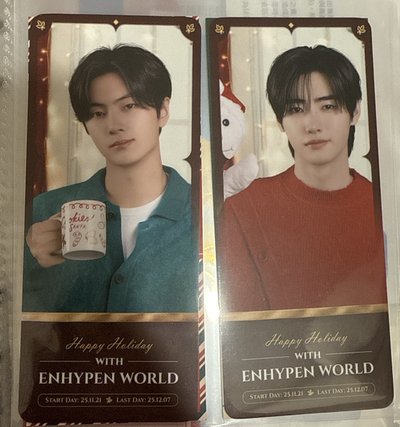 ENHYPEN WORLD 遊戲卡 已掃 JAKE/jay/sunghoon 聖誕書籤