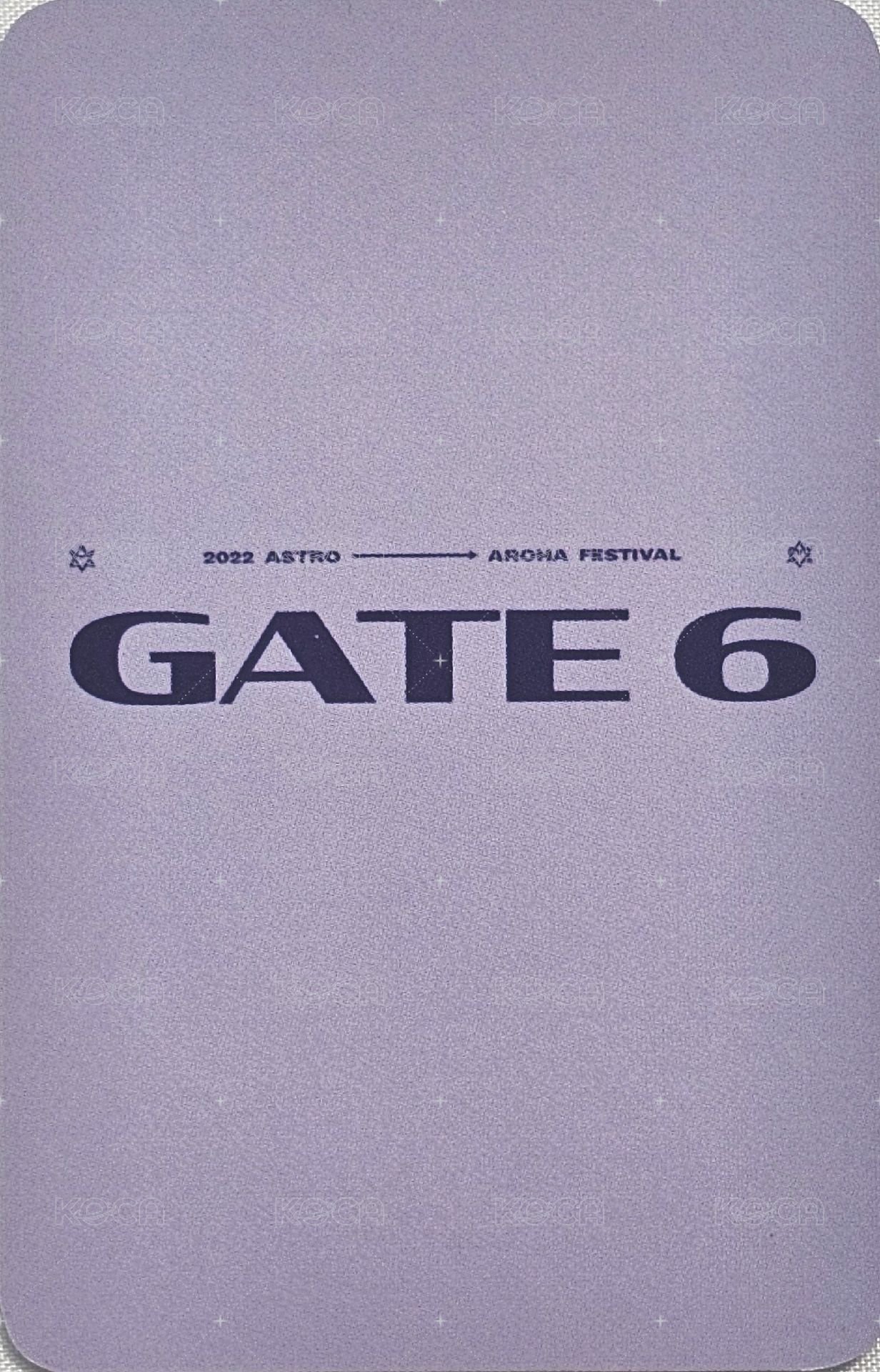 GATE 6  官咖 抽選卡  背面