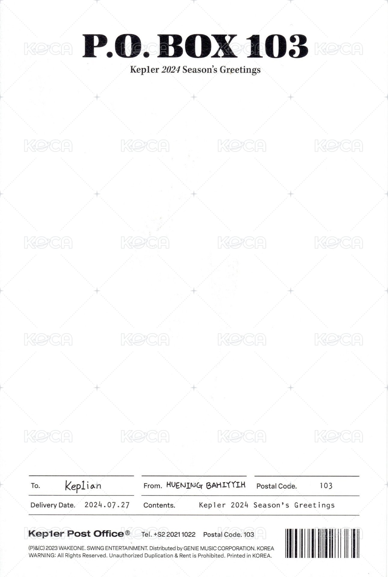 24’年曆 明信片 固配 背面