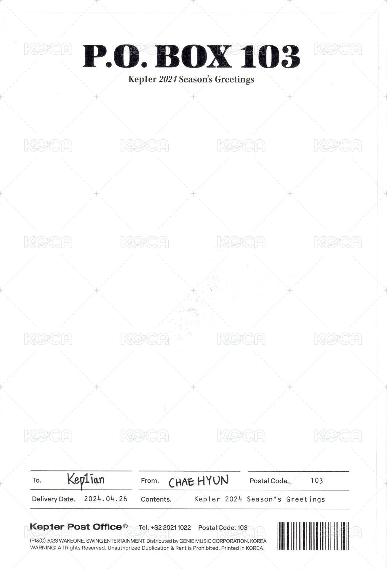 24’年曆 明信片 固配 背面