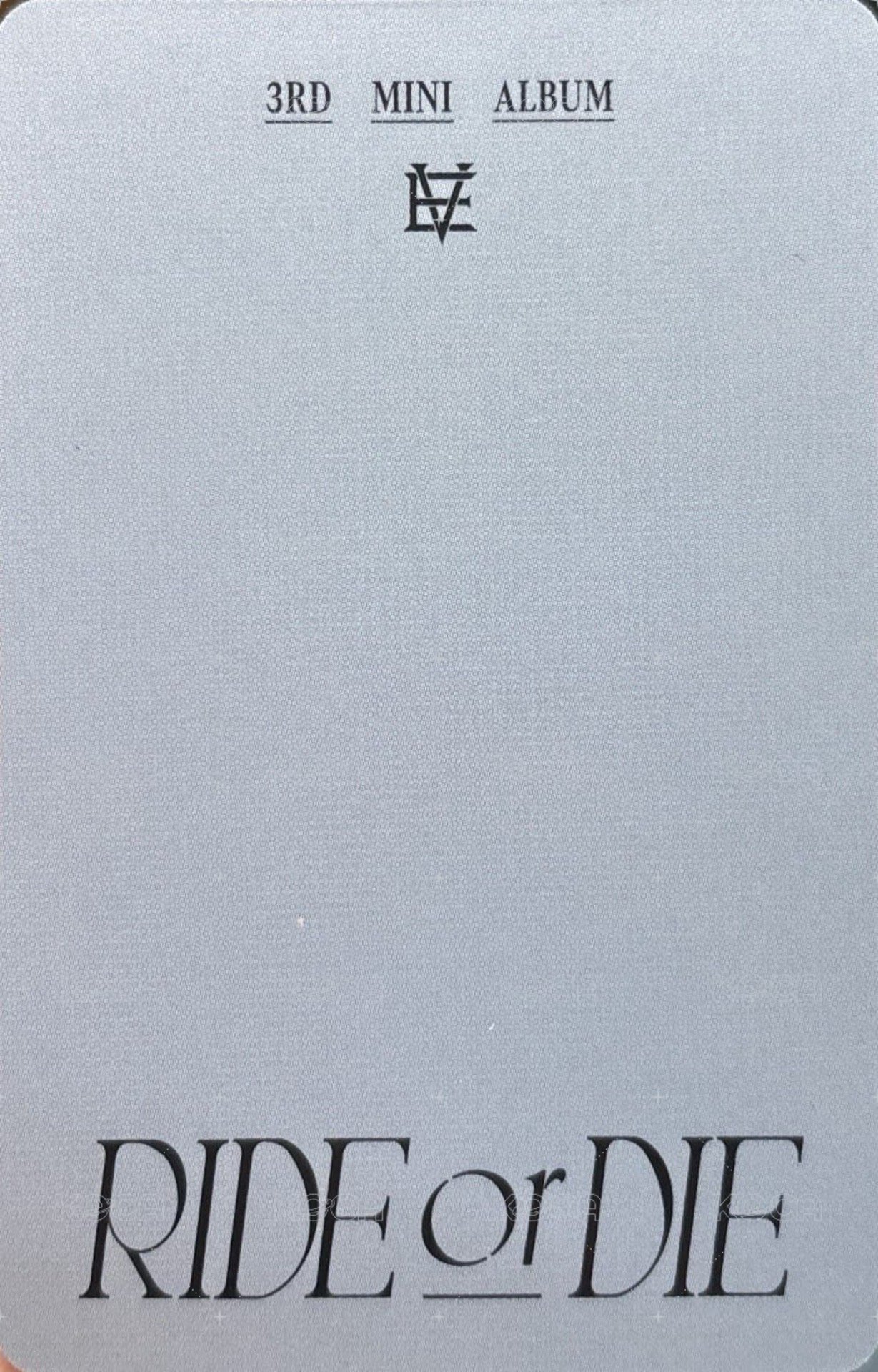 RIDE or DIE 專輯卡  背面