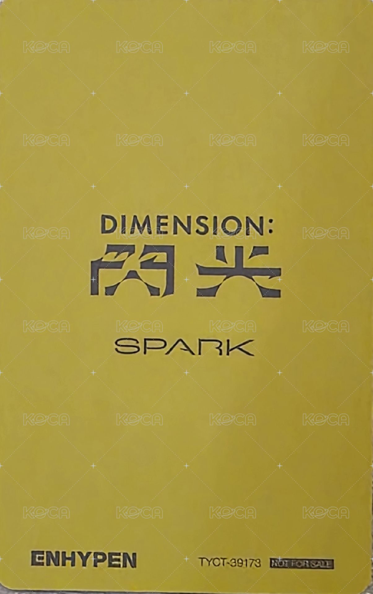 DIMENSION : 閃光（SENKOU） 專輯卡 DIMENSION: 閃光(SENKOU) 專輯卡 Standard 背面