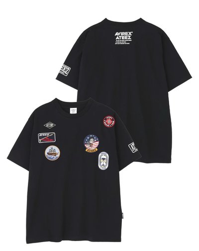 AVIREX / ATEEZ T恤 WAPPEN T-SHIRT ”ATINY”（黑）