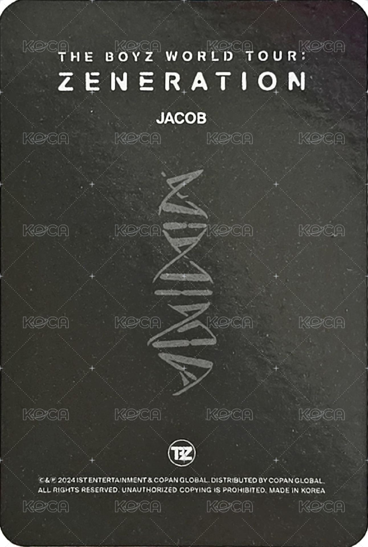 THE BOYZ 2ND WORLD TOUR : ZENERATION 演唱會 DVD / CD 卡  背面