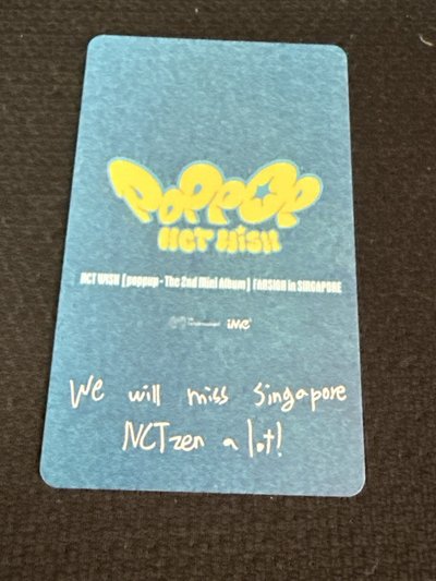 Nct wish Sion Poppop Ime 簽售卡