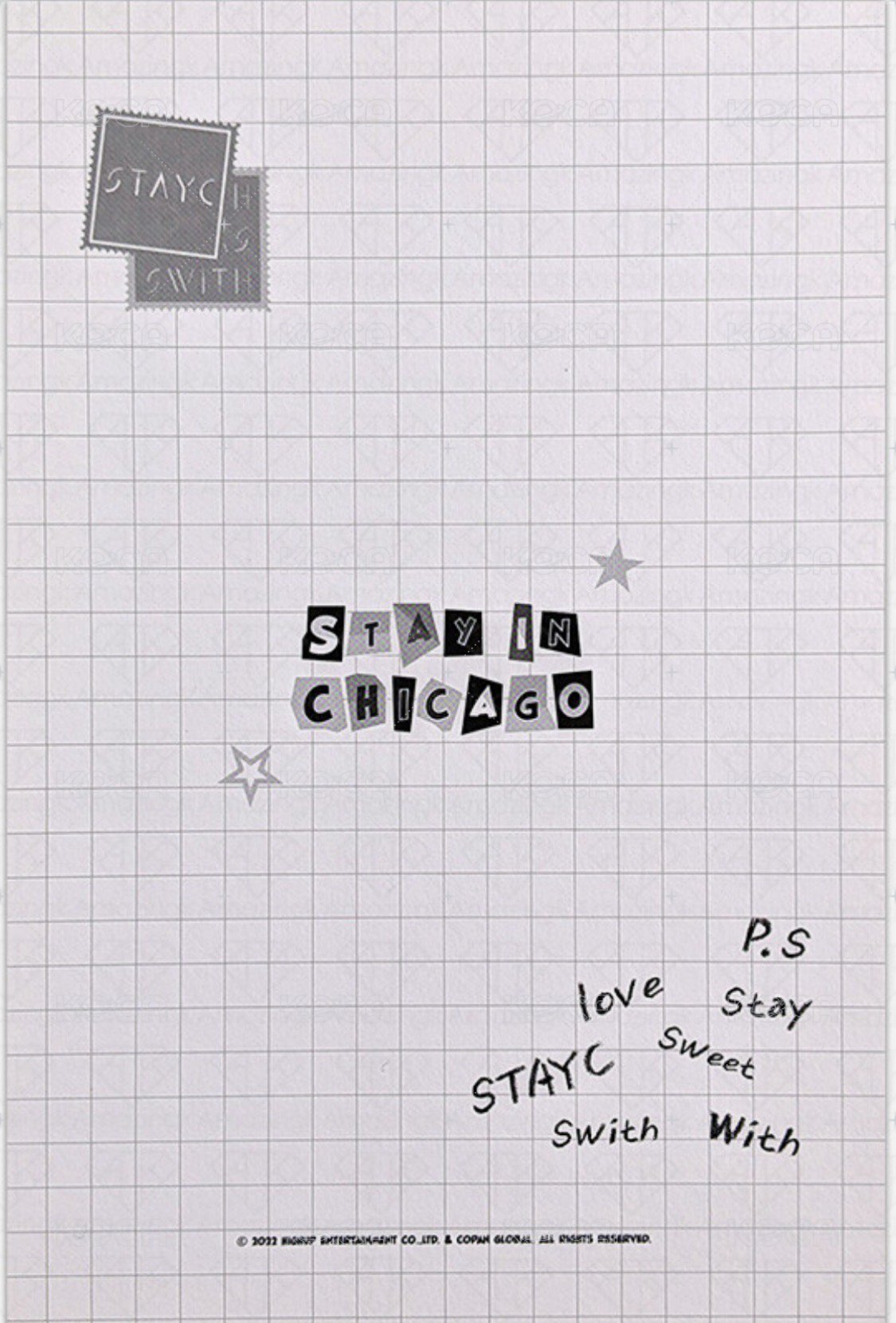 芝加哥 明信片  背面