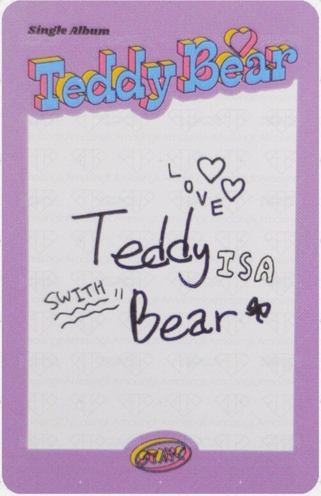 泰迪熊 專輯卡  背面
