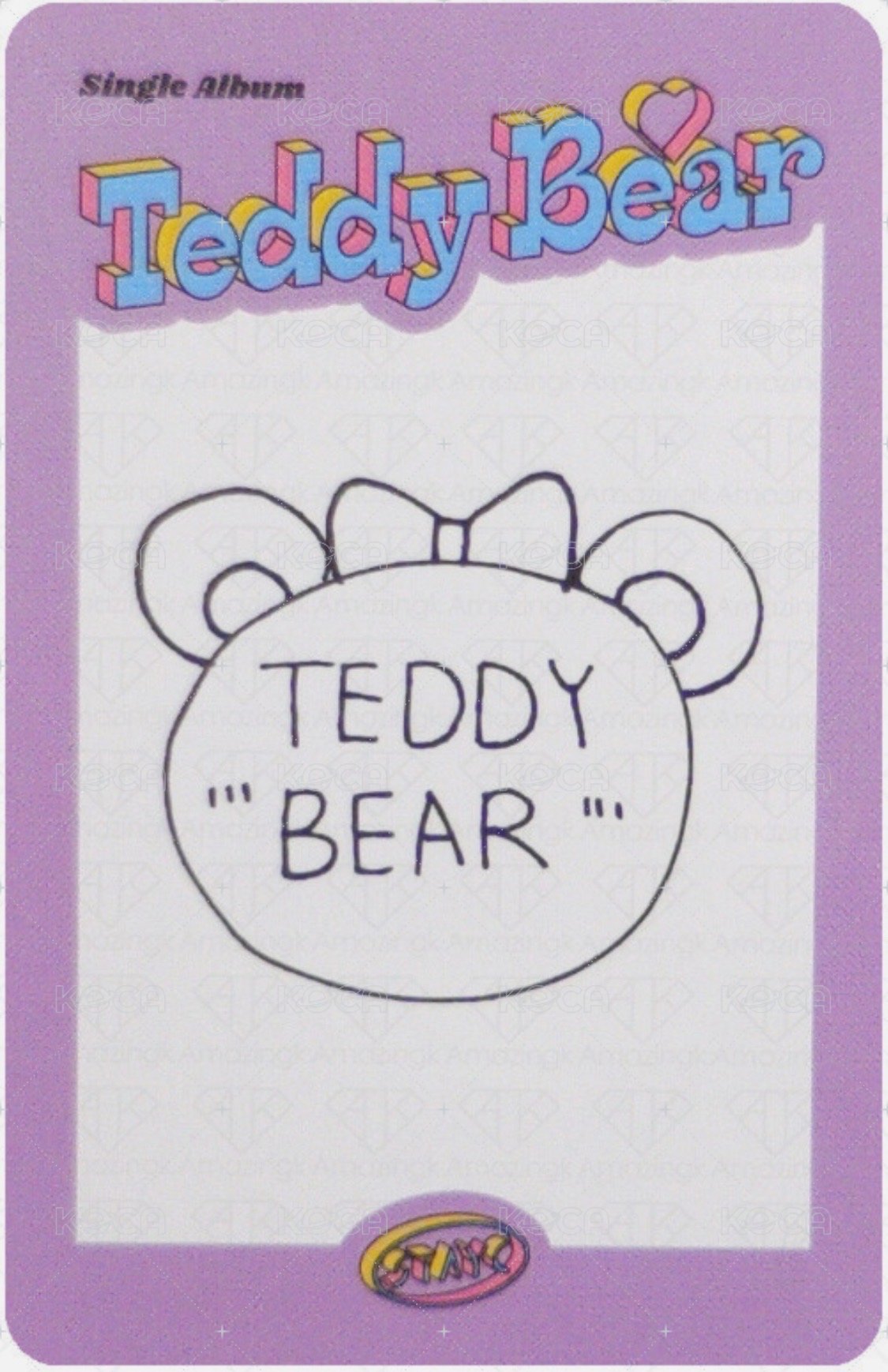泰迪熊 專輯卡  背面