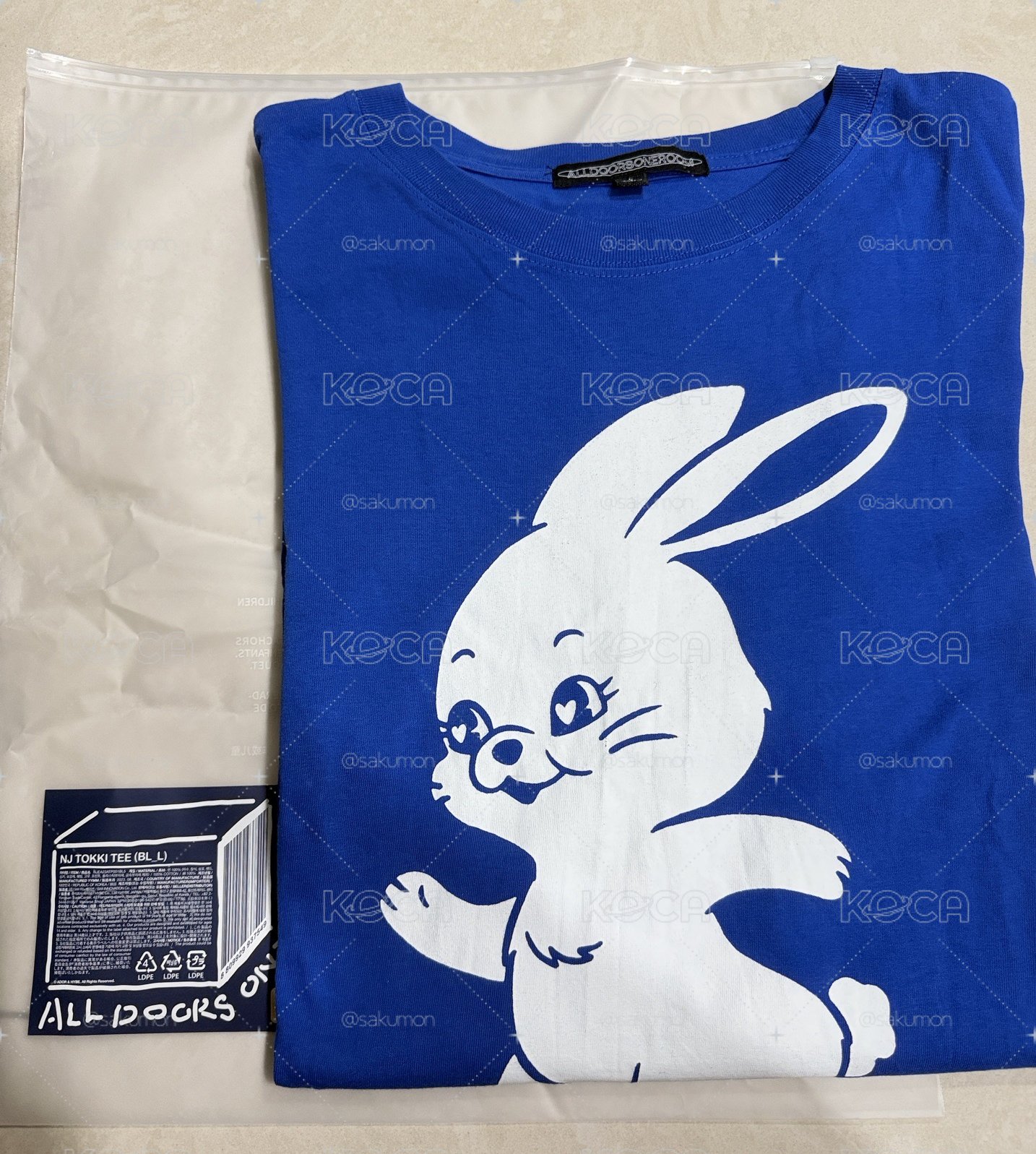 NewJeans tokki藍色T恤 L size
