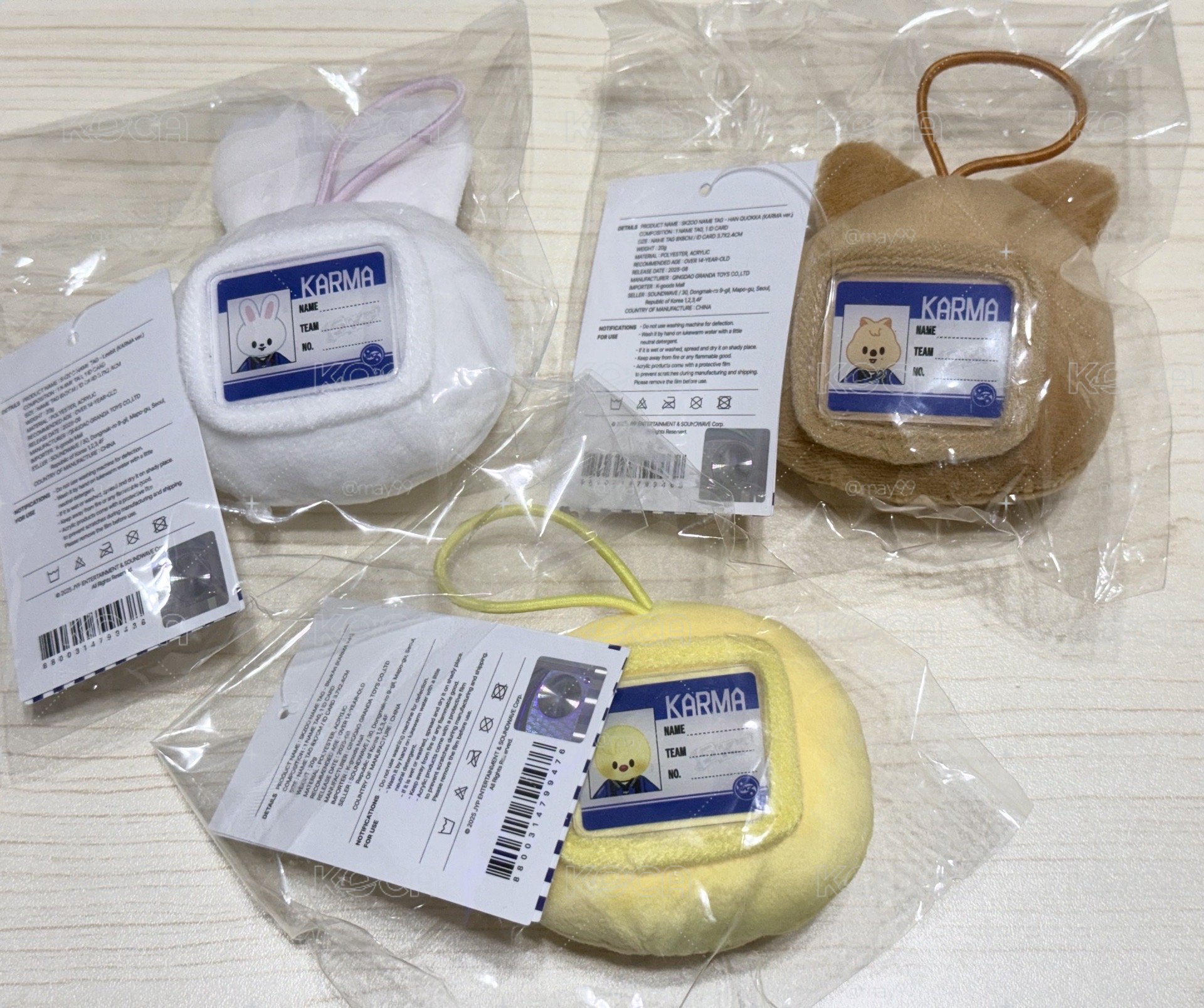 KARMA快閃店 大頭姓名牌吊飾+手拿鏡 旻/城/菲