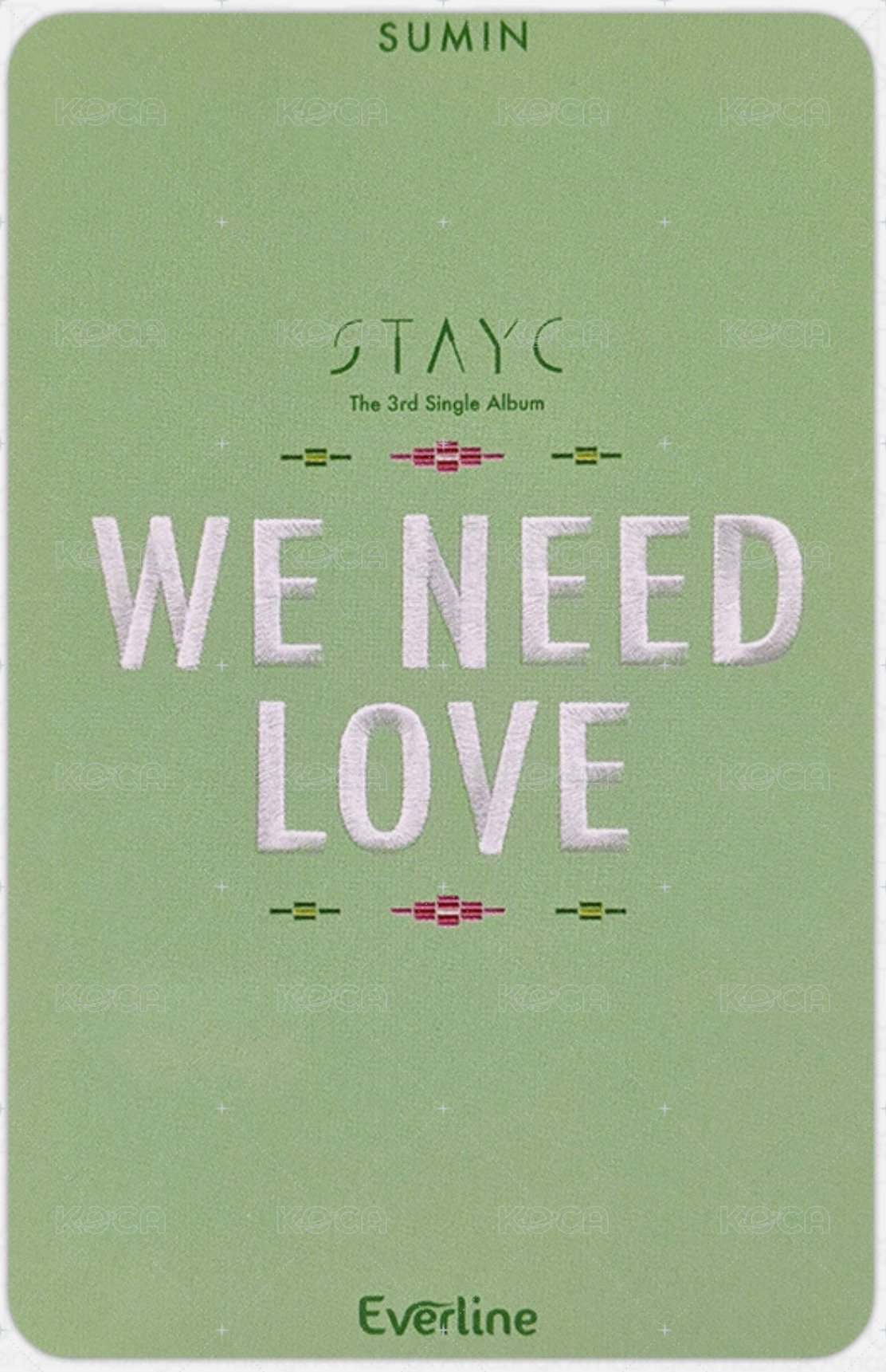 WE NEED LOVE el 二周 幸運卡  背面