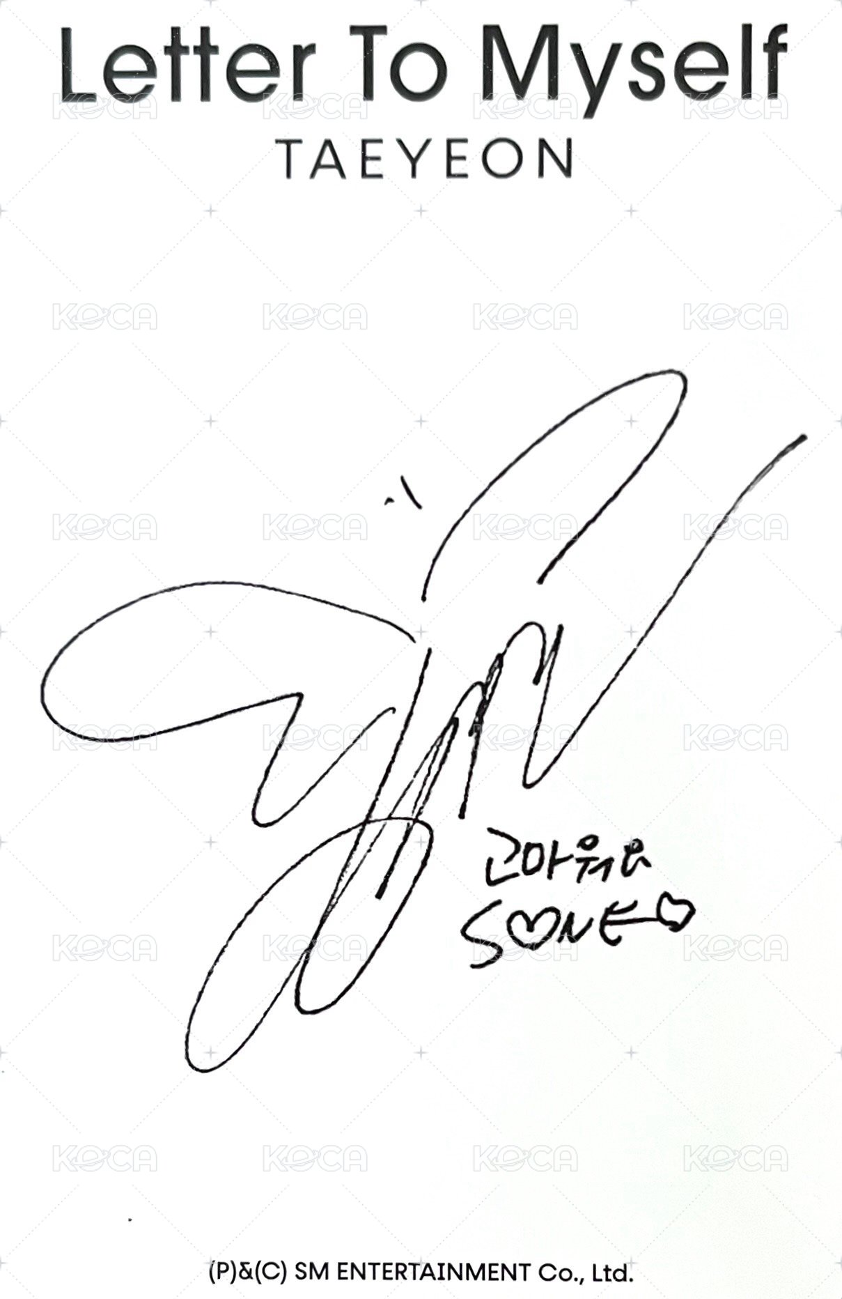 Letter To Myself 專輯卡 SMini ver. 背面