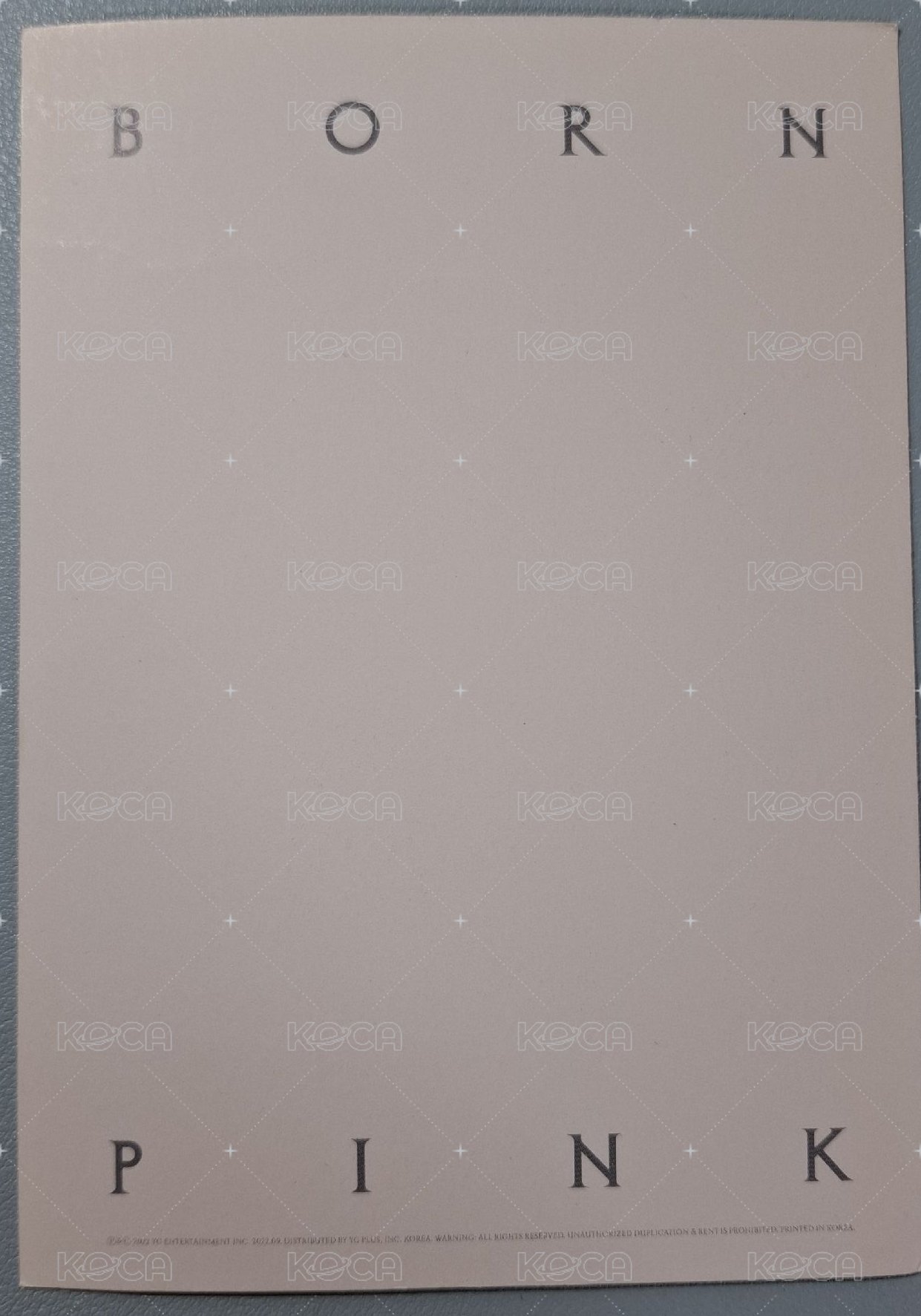 BORN PINK 專輯卡 BORN PINK 明信片 背面