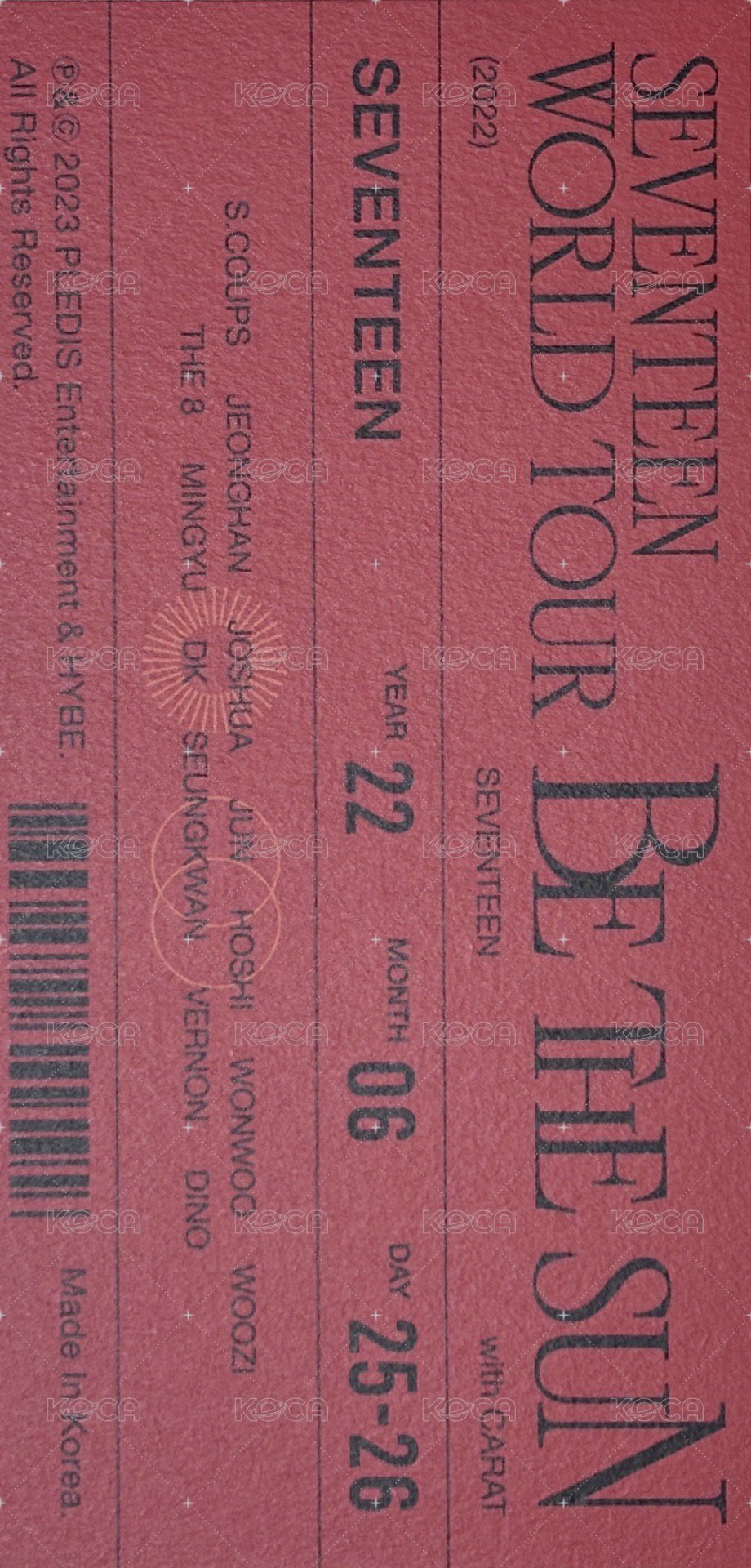 BE THE SUN 數位版票根