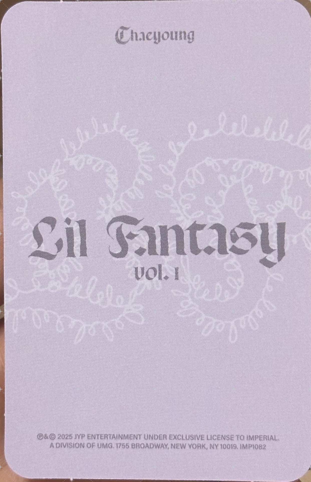 solo正規一 黑膠 專輯卡  背面