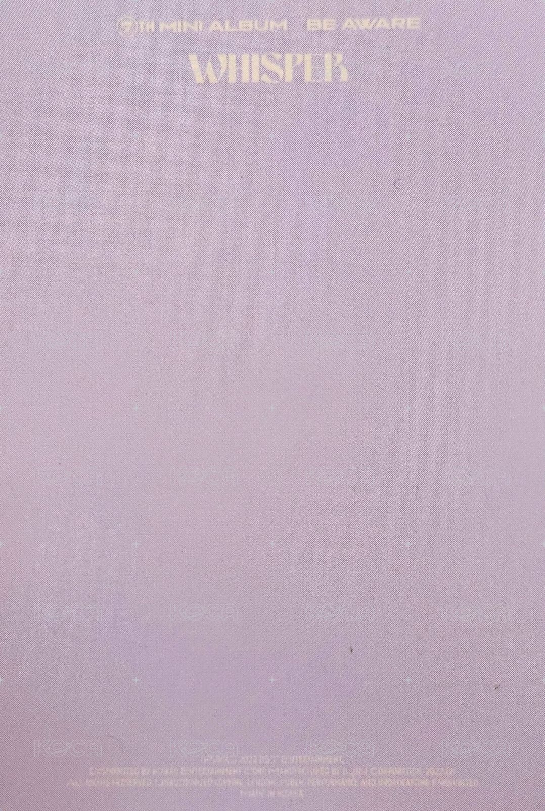 BE AWARE 專輯卡 Desire ver. 背面