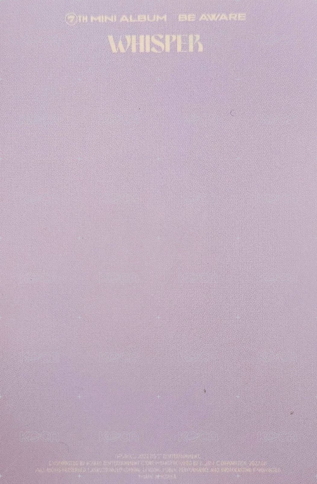 BE AWARE 專輯卡 Desire ver. 背面