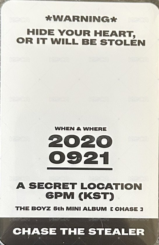 CHASE 專輯卡  背面