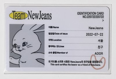 NewJeans ID卡