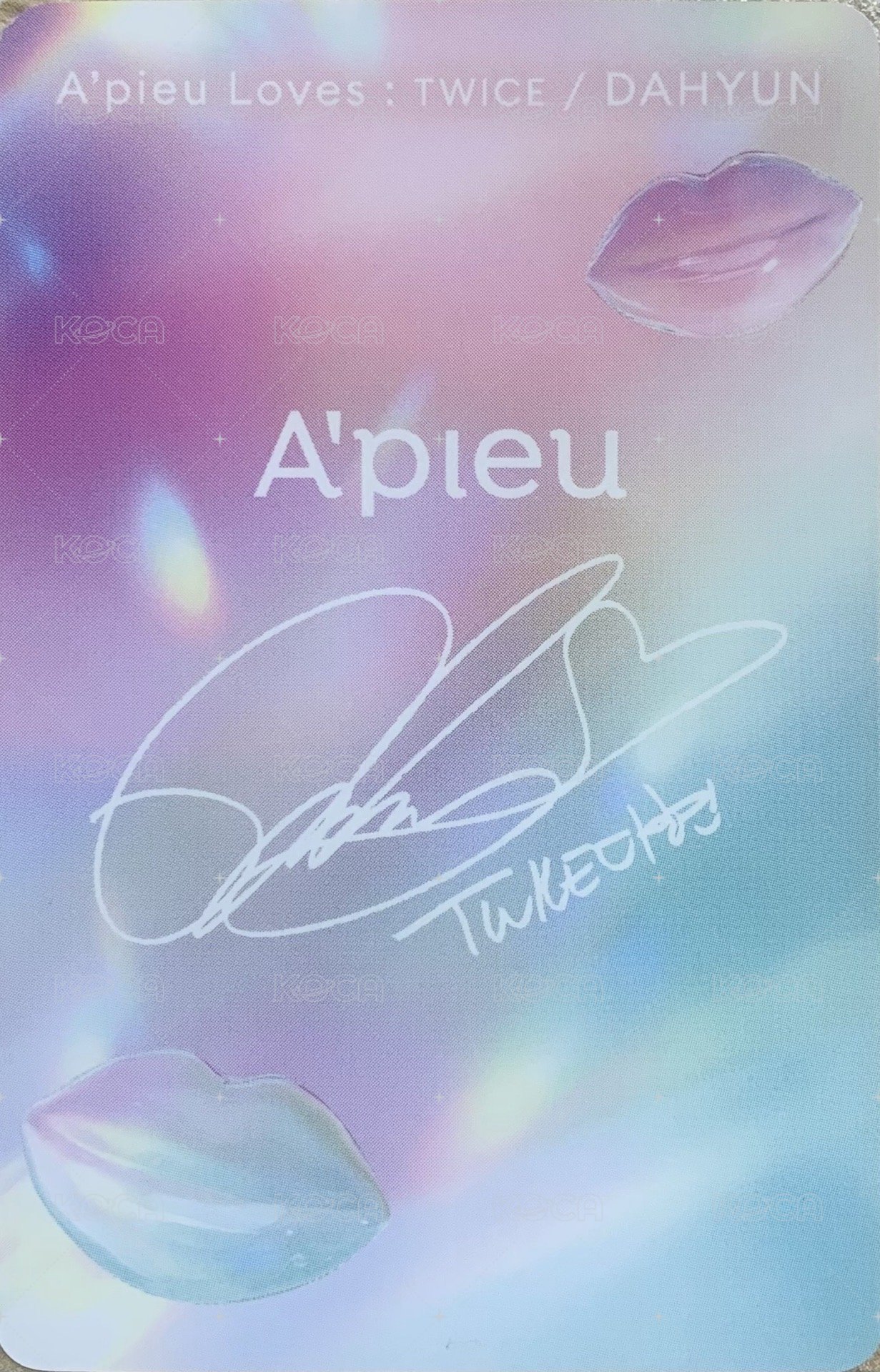 TWICE X Apieu 代言卡  背面