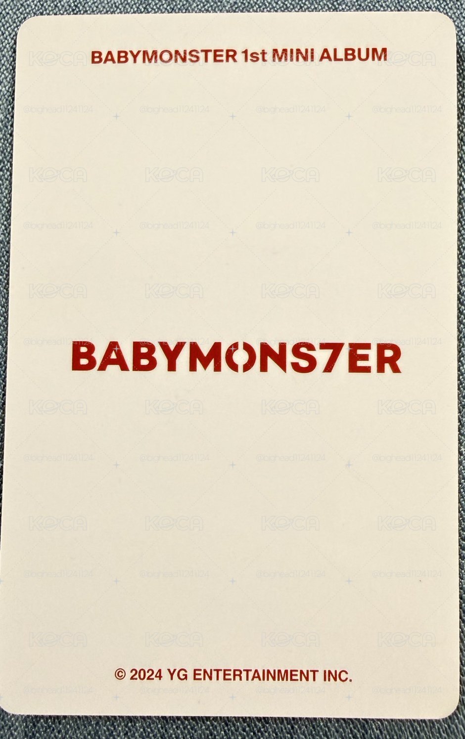 全新官方正版 babymonster 玫瑰日 YG 幸運卡 拿花賢