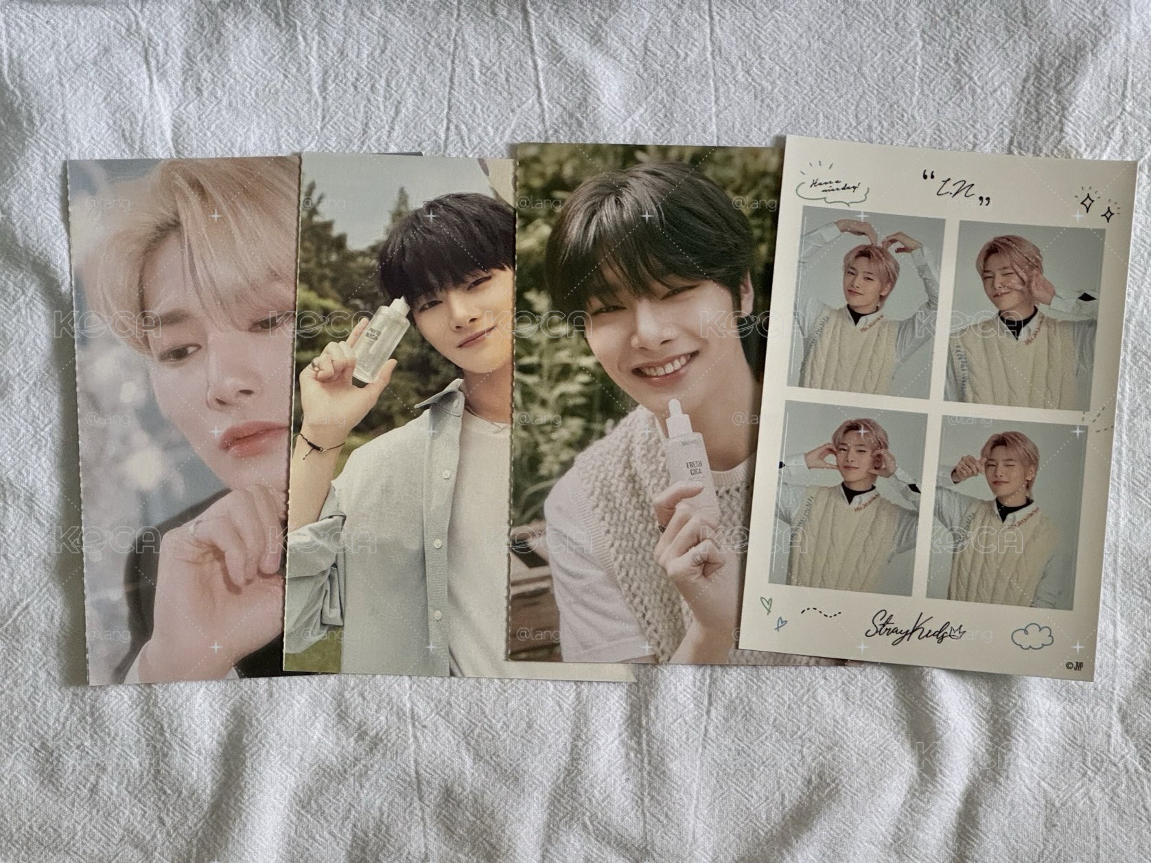 SKZ 梁精寅I.N NACIFIC古早明信片（圖鑑沒有😭）+全家貼紙四項不拆$150