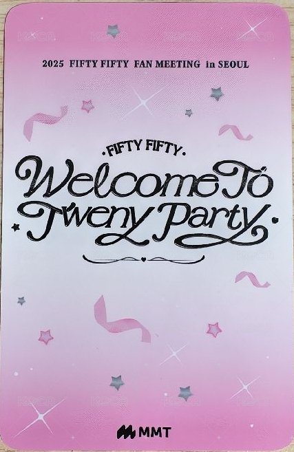 Welcome to Tweny Party Official MD mmt 首爾飯咪 隨機卡  背面