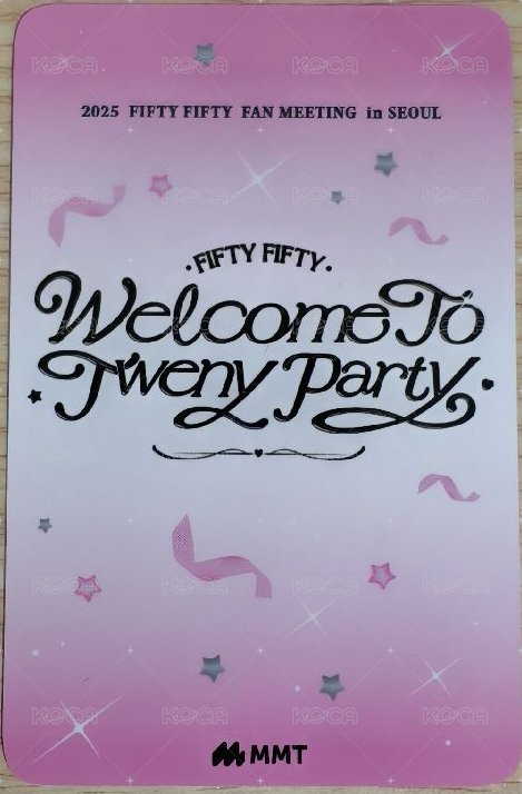 Welcome to Tweny Party Official MD mmt 首爾飯咪 隨機卡  背面