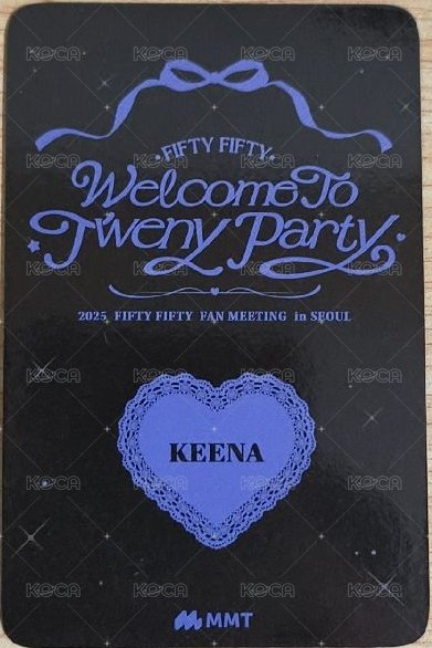 Welcome to Tweny Party Official MD mmt 首爾飯咪 VIP 入場卡 / 場限卡  背面