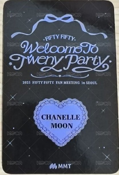 Welcome to Tweny Party Official MD mmt 首爾飯咪 VIP 入場卡 / 場限卡  背面