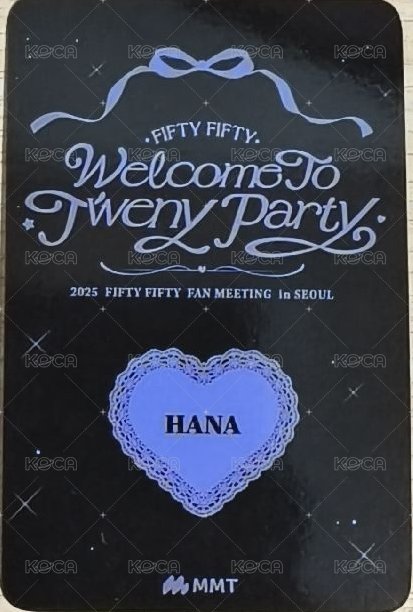 Welcome to Tweny Party Official MD mmt 首爾飯咪 VIP 入場卡 / 場限卡  背面