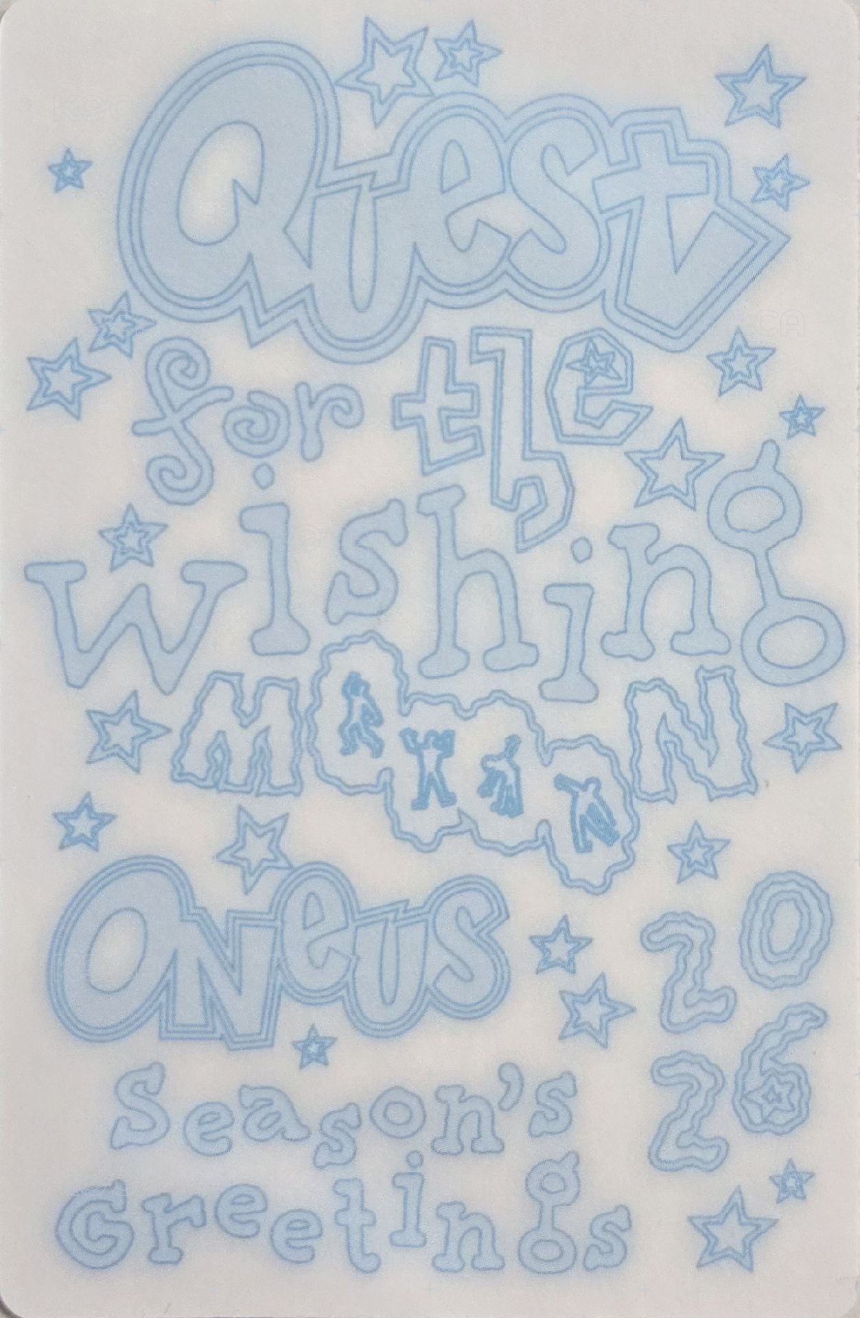 2026年曆 Bizent 預購 特典卡  背面