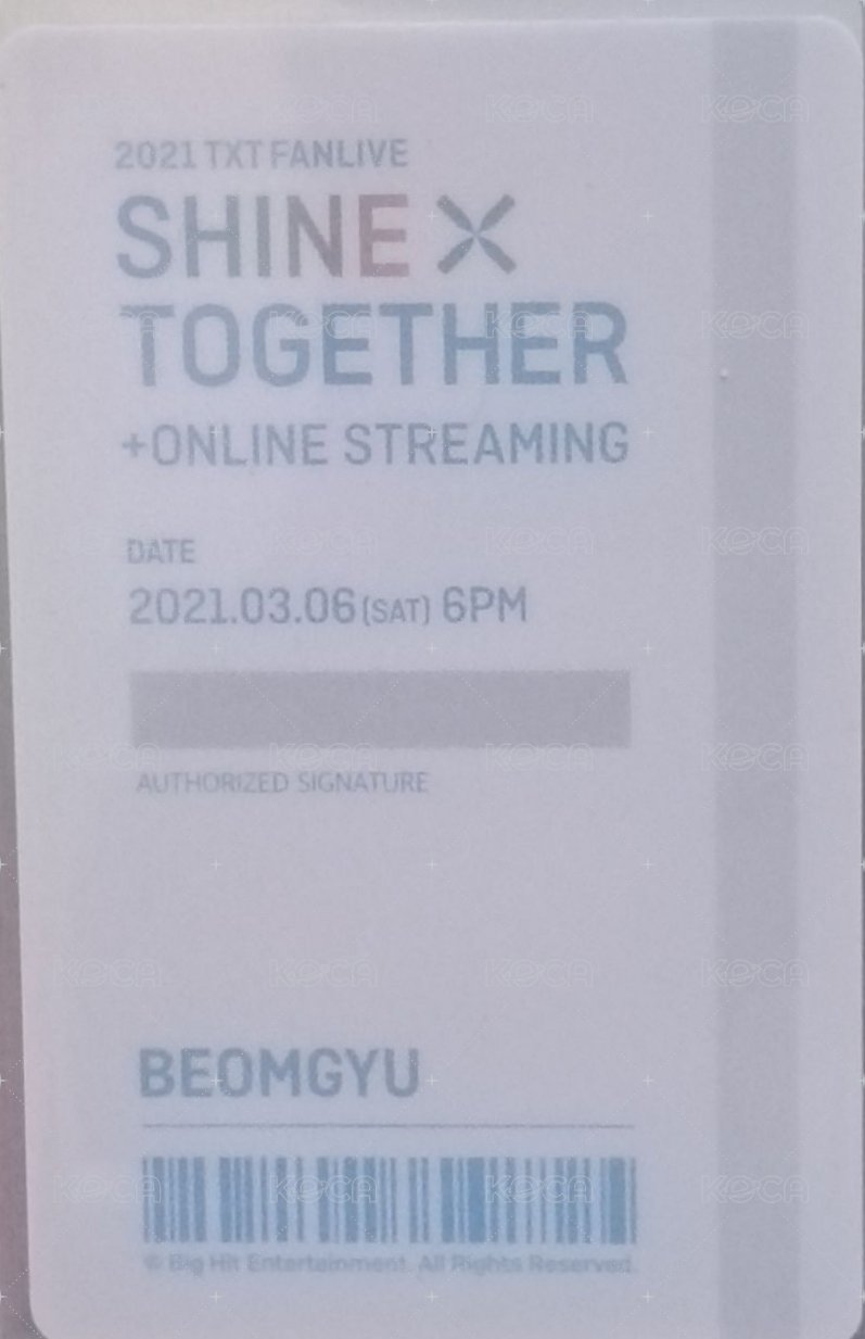 21 FANLIVE 演唱會 DVD / CD 卡  背面