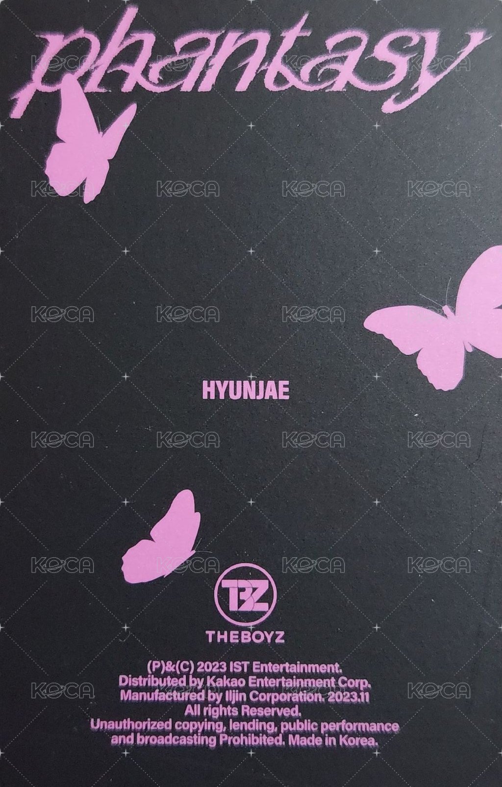 PHANTASY Pt.2 Sixth Sense 專輯卡 DAZE ver. 變化卡 背面