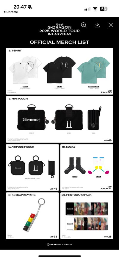 G-dragon 權志龍 Übermensch Las Vegas週邊