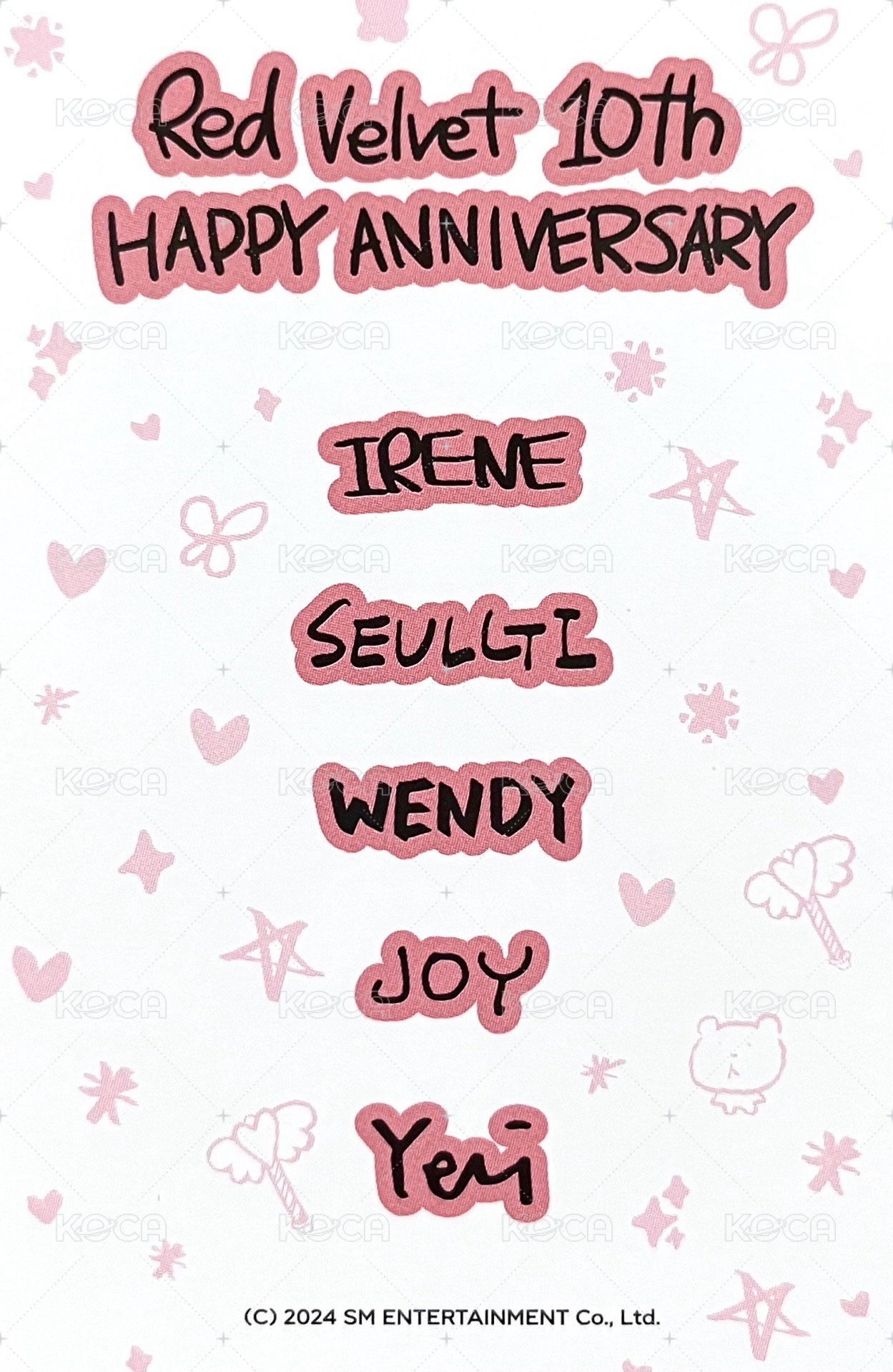 10週年 團體幸運符 周邊卡  背面