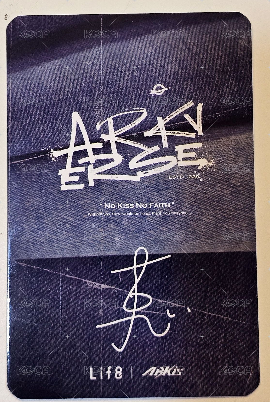 life8一日店長 代言卡  背面