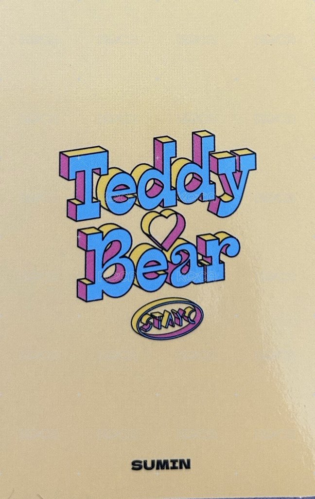 泰迪熊 單封 專輯卡  背面