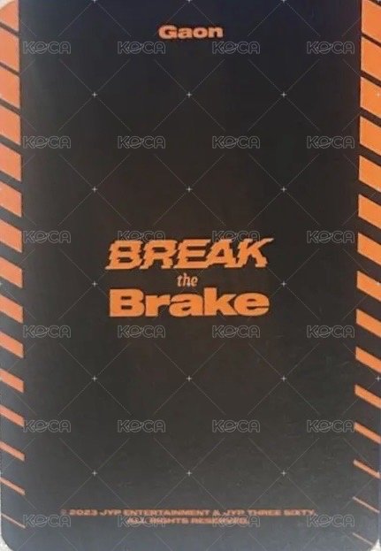 Break the Brake 周邊卡 卡冊小卡 背面