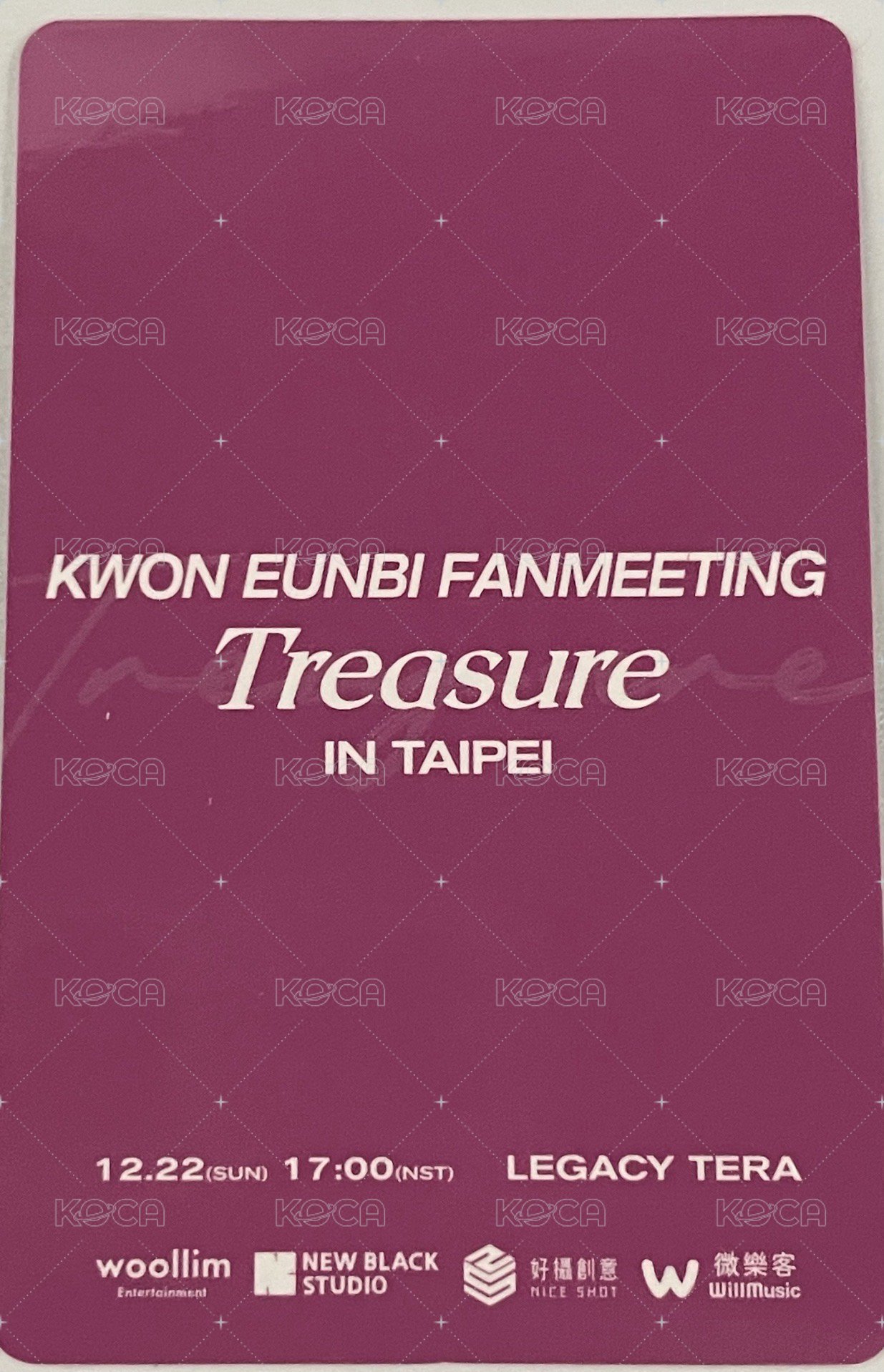   入場卡 / 場限卡 kwon eunbi fanmeeting treasure in taipei 背面