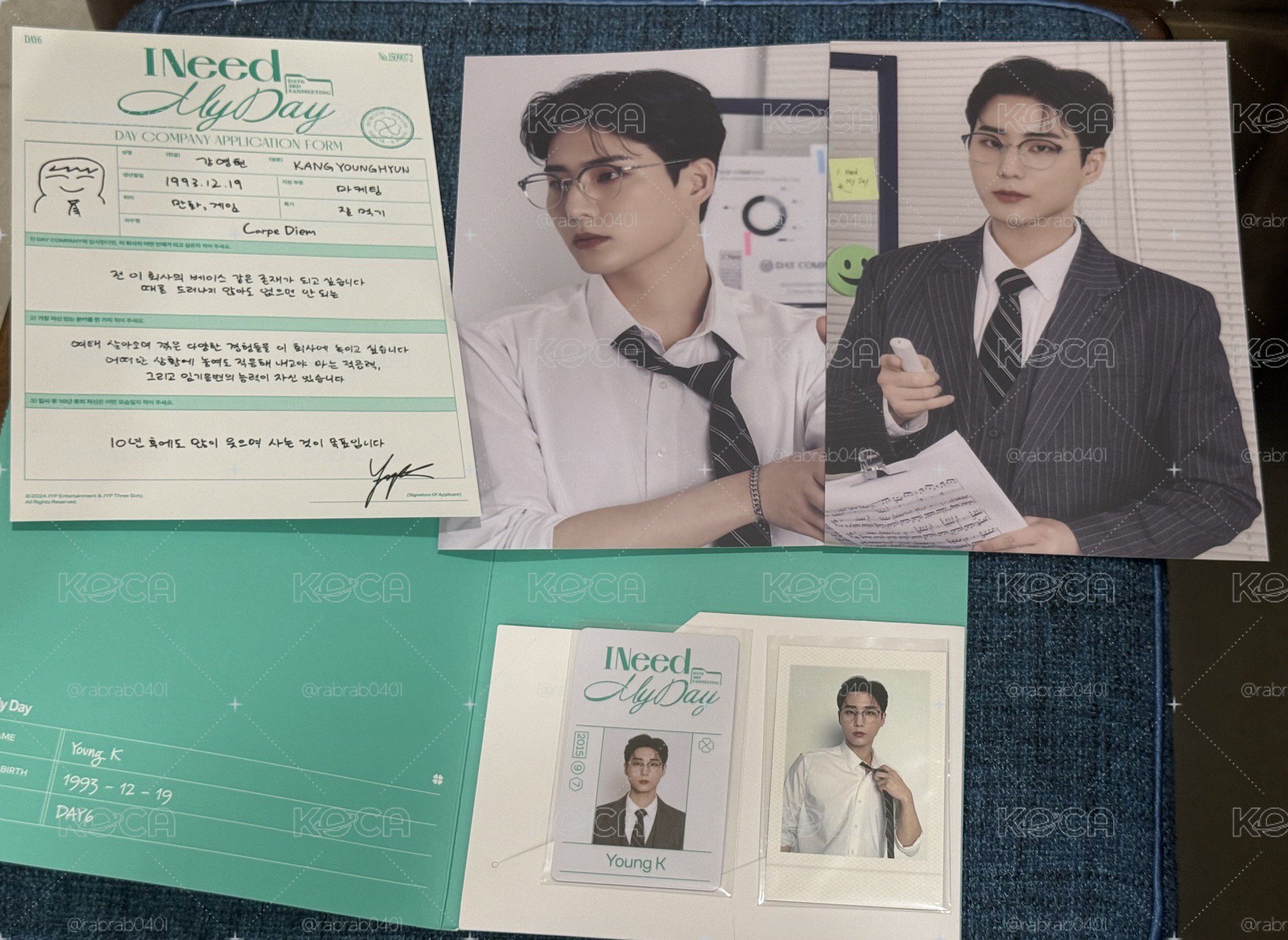 DAY6 Young K 照片組 含小卡 I Need My Day
