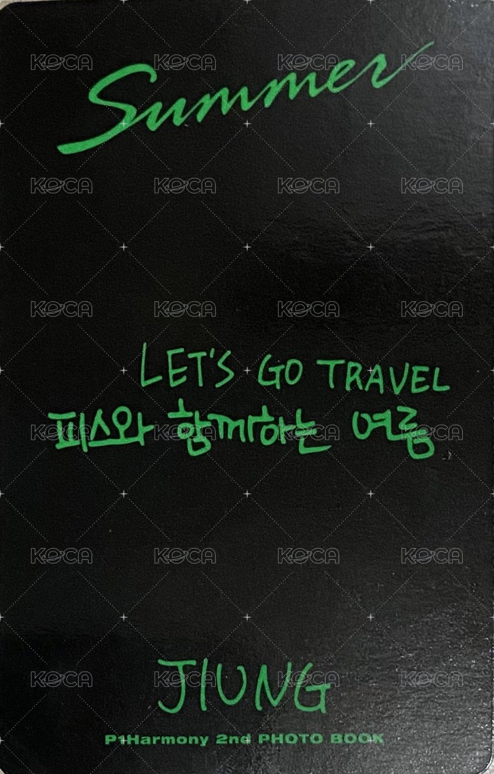 P1Harmony 2nd PHOTO BOOK 周邊卡  背面