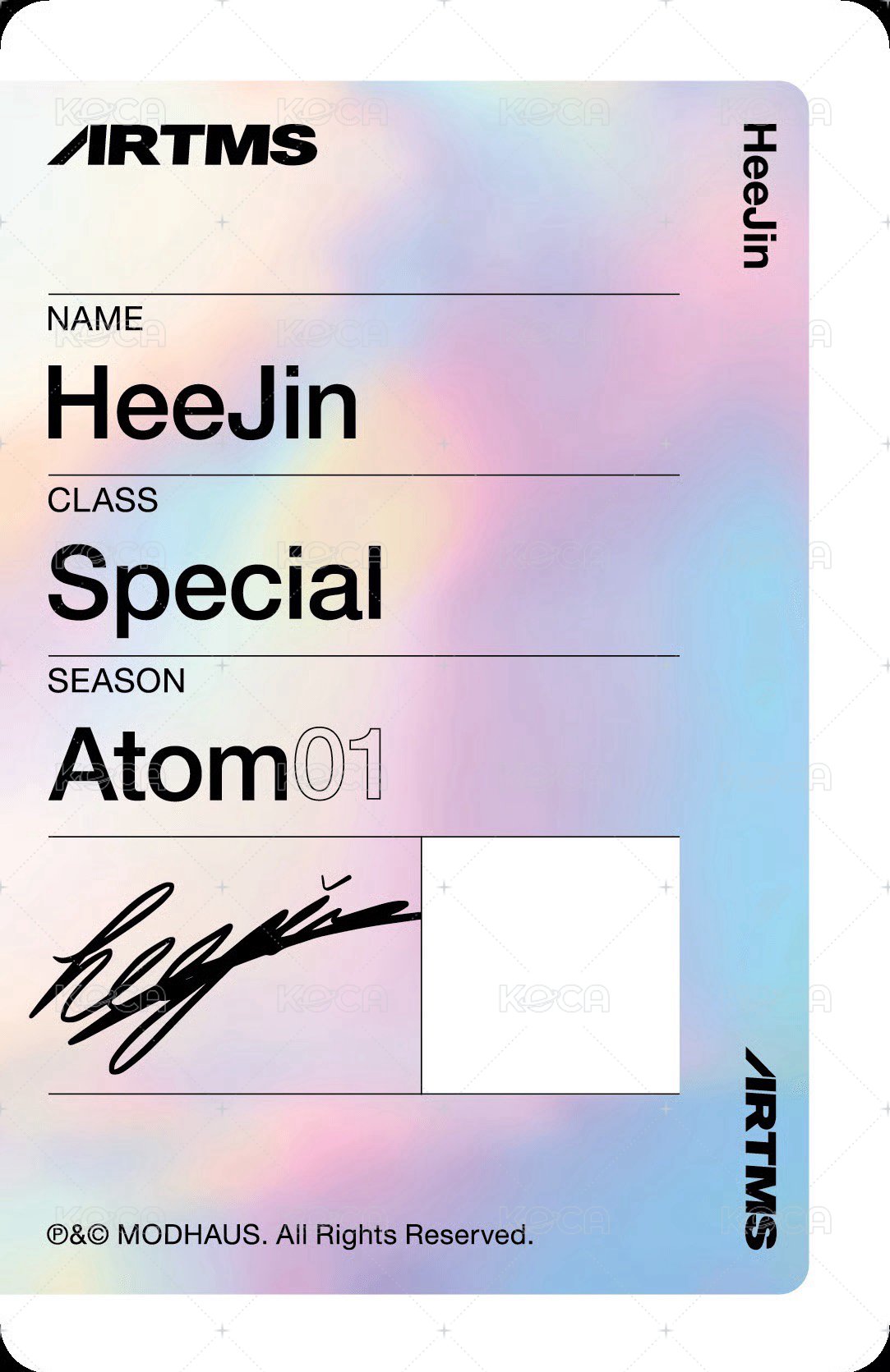 K 專輯卡 A221A 背面